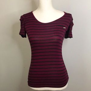 Guess - Burgundy Striped Top - XS